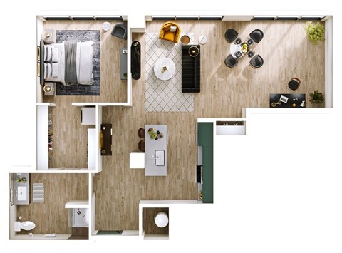 Stella at Star Metals A8 One Bedroom Floor Plan